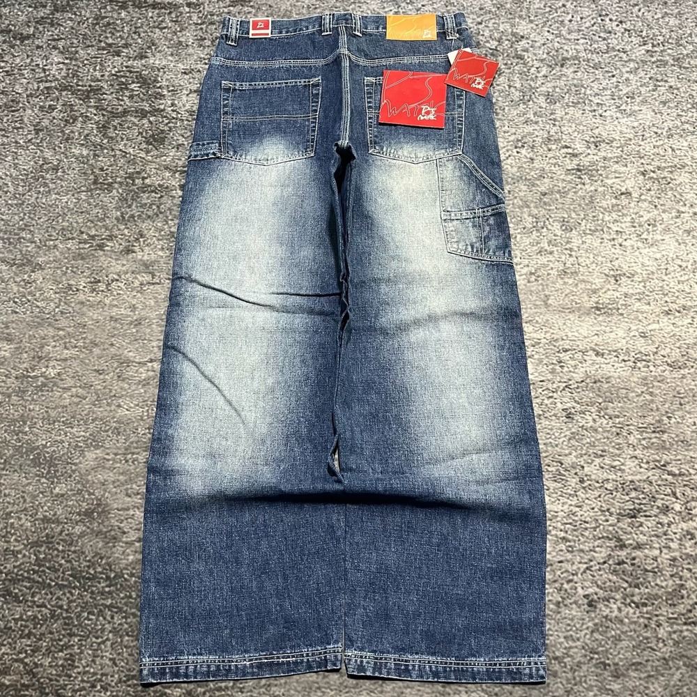 NWT Vintage PJ Mark Carpenter Jeans Mens 34x32 Blue Baggy Wide Leg Skater Y2K